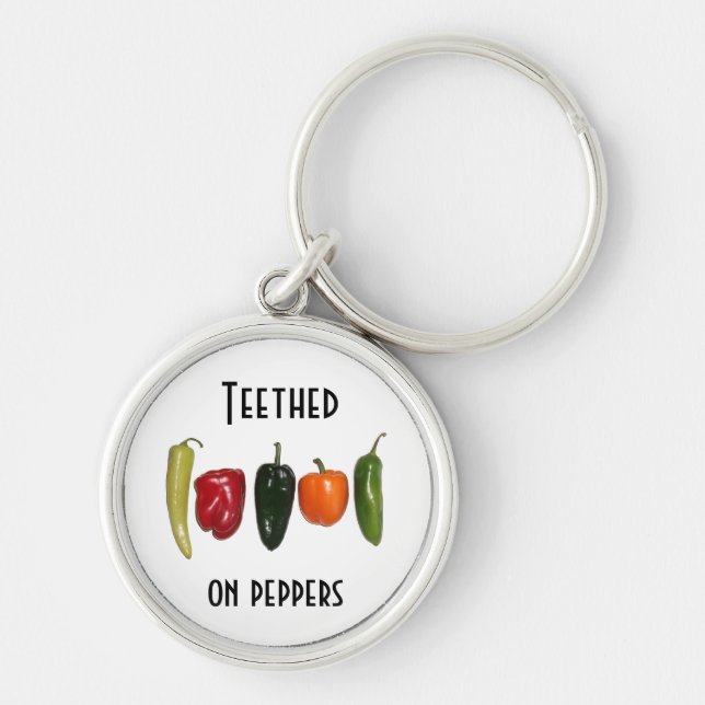 Peppers in a Row Keychain (Front)