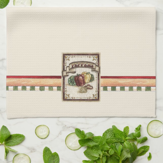 Peppers - Kitchen Towel (Folded)