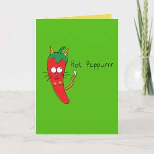 Peppurrr Chaud Cute Pepper Chat Carte de voeux amu