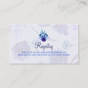 Peppy Blue Poppies Wedding Registry Card