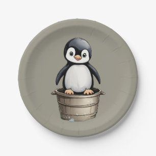 Peppy Penguin Paper Plate
