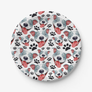 Peppy Pit Bull American Pitbull Pet Puppy Dog Paper Plate