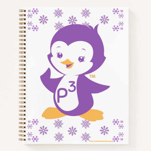Peppy Purple Penguin   Notebook (Front)