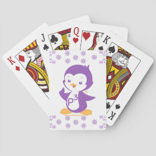 Peppy Purple Penguin   Playing Cards