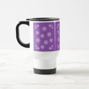 Peppy Purple Penguin Snowflake  Travel Mug