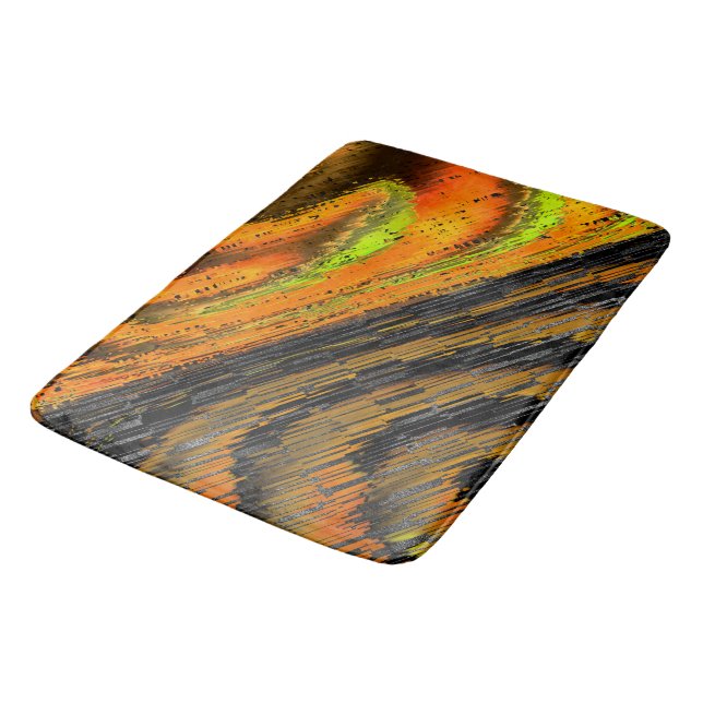 Pequeno mosaico amarelado transversal e deformado bath mat (Angled)