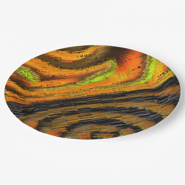 Pequeno mosaico amarelado transversal e deformado paper plate (Angled)