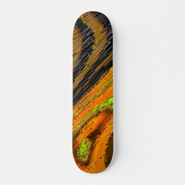 Pequeno mosaico amarelado transversal e deformado skateboard (Front)
