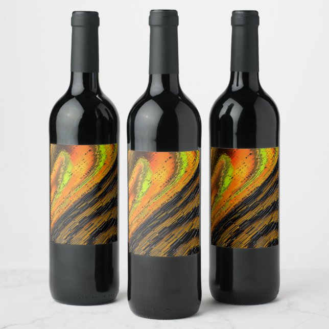 Pequeno mosaico amarelado transversal e deformado wine label (Bottles)