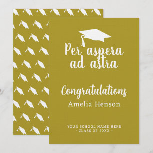Per aspera ad astra Latin Congrat Graduation Cap Card