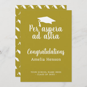Per aspera ad astra Latin Congrat Graduation Cap Card