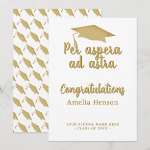 Per aspera ad astra Latin Congrat Graduation Cap Card