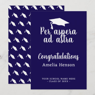 Per aspera ad astra Latin Congrat Graduation Cap Card