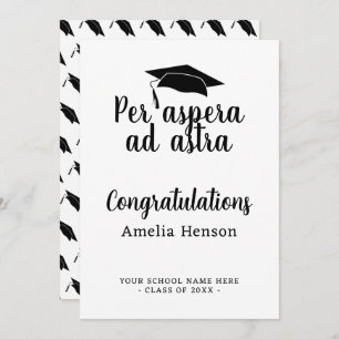 Per aspera ad astra Latin Congrat Graduation Cap Card