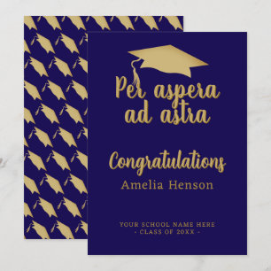 Per aspera ad astra Latin Congrat Graduation Cap Card