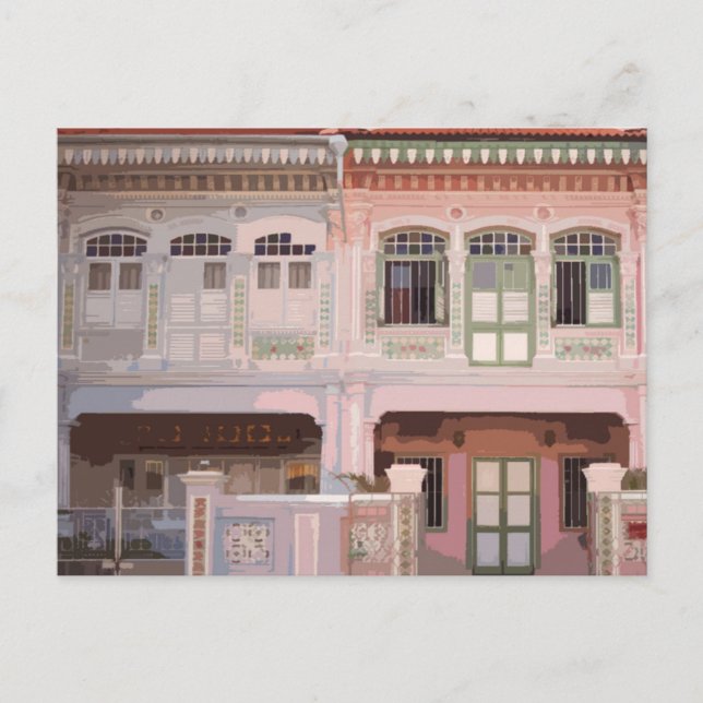 Peranakan Shophouses Postcard (Front)