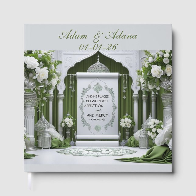 Peraonalised Islamic Bridal Guest Book (Front)