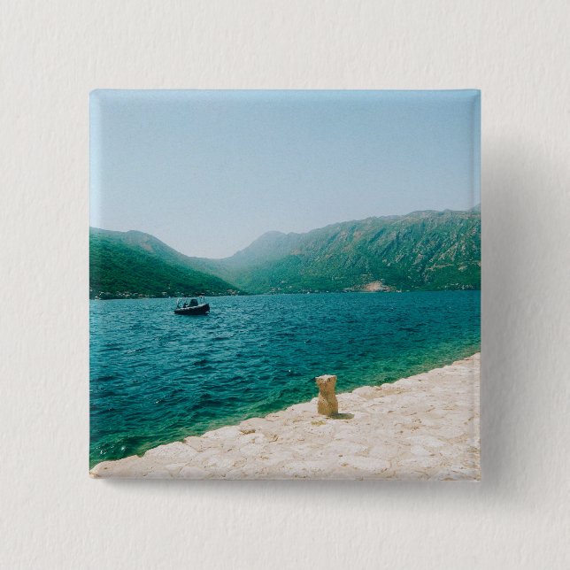 Perast - Montenegro 2 Inch Square Button (Front)
