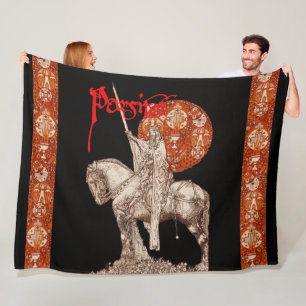 PERCEVAL LEGEND /QUEST OF THE HOLY GRAIL Black Red Fleece Blanket