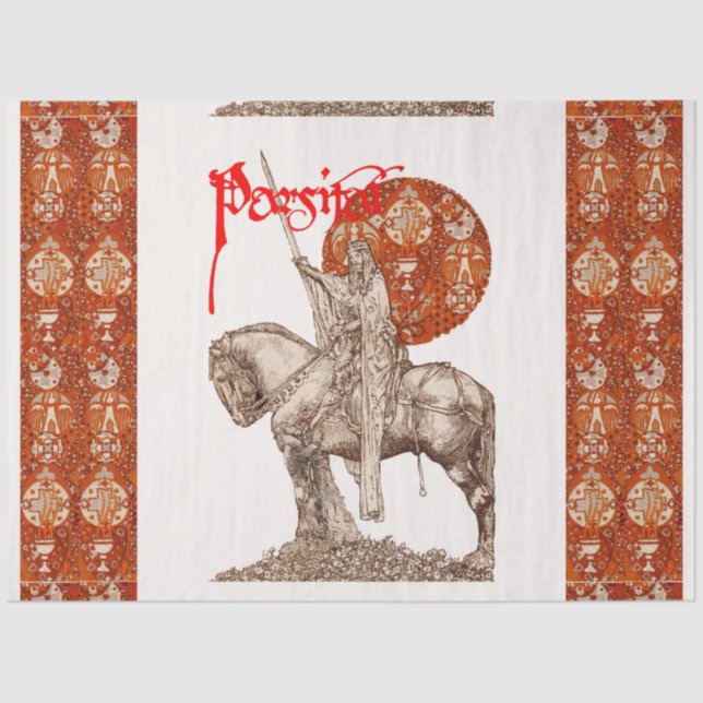 PERCEVAL LEGEND /QUEST OF THE HOLY GRAIL Red White Tissue Paper (Front)