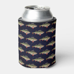 Perch Fishing Blue Beer Can Holder Can Cooler