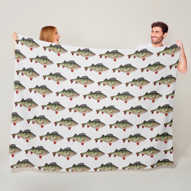 Perch Fishing Pattern Fleece Blanket (In Situ)