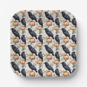 Perch & Pumpkin Paper Plate