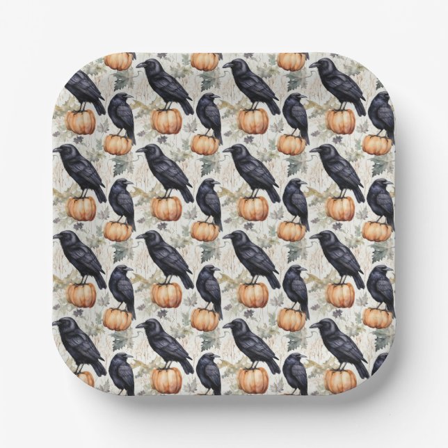 Perch & Pumpkin Paper Plate (Front)