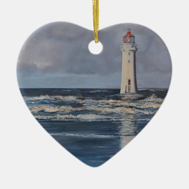 Perch Rock Lighthouse Ceramic Ornament (Front)