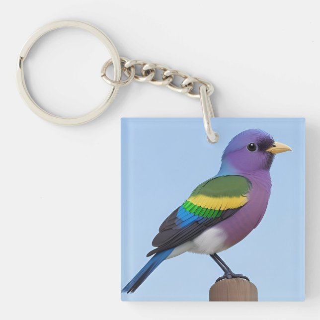 🌿 Perched Bird Design For Nature Inspired Style  Keychain (Front)