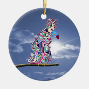 Perched Ceramic Ornament