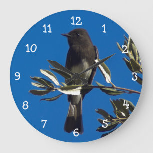 Perched Flycatcher Large Clock