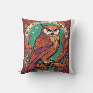 "Perched in Comfort: Owl Pillow" Throw Pillow
