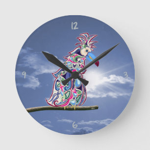 Perched Round Clock