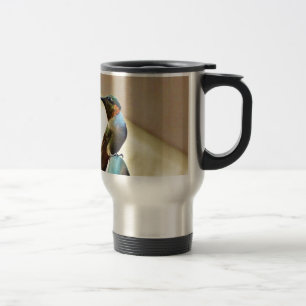 Perched Ruby and Green little Hummingbird Travel Mug