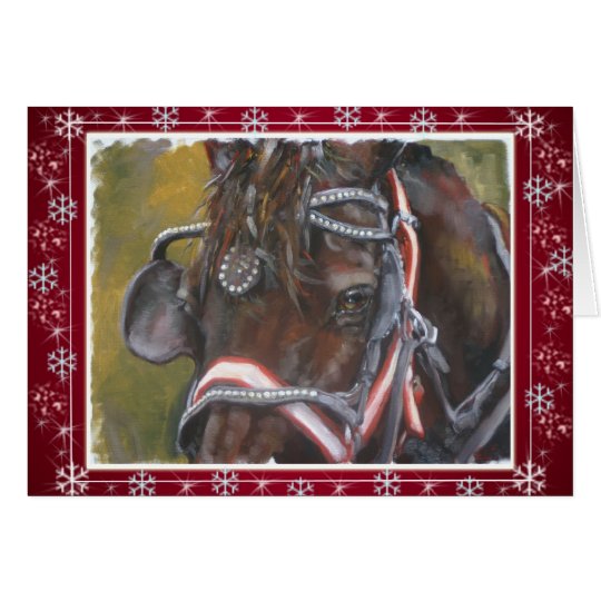 Percheron Christmas Card red