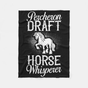 Percheron Draught Horse Horseback Riding Saddle Fleece Blanket