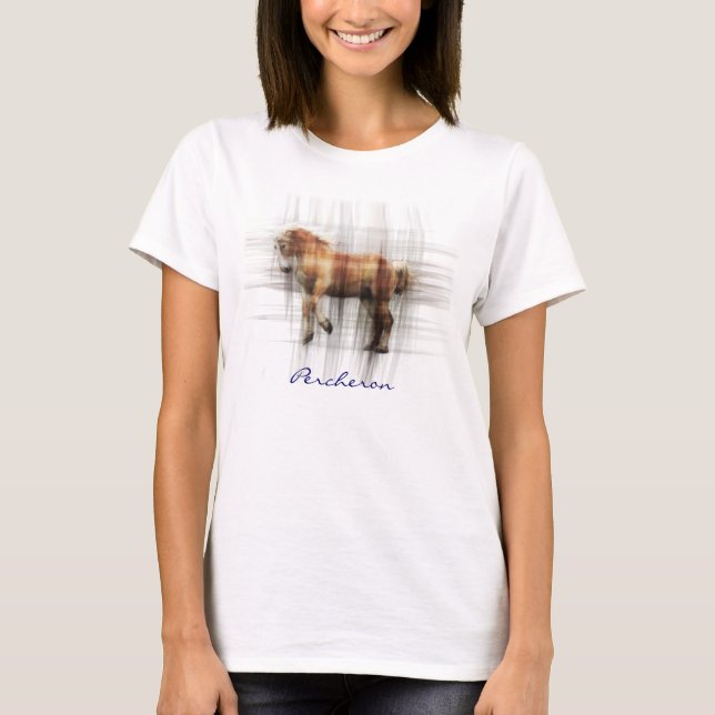 Percheron Draught Horse-lover's Equine Art Shirt (Front)