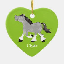 Percheron gris Ébauche Cheval Ornement personnalis