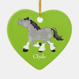 Percheron gris Ébauche Cheval Ornement personnalis