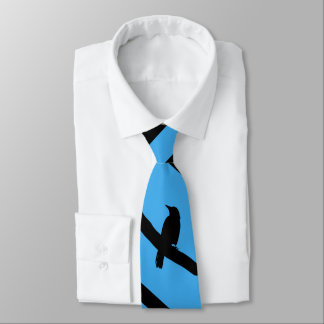 Perching Crow, blue Tie
