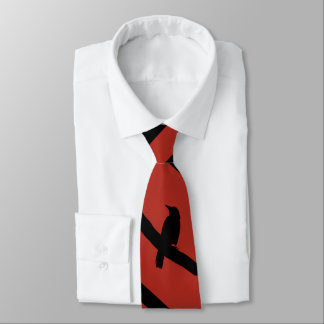 Perching Crow, red Tie