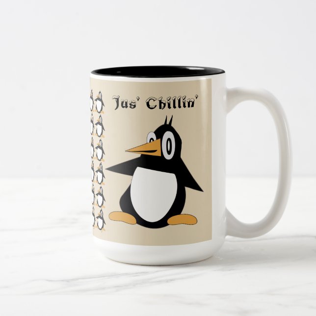 Percius Editable la tasse de café de pingouin (Droit)