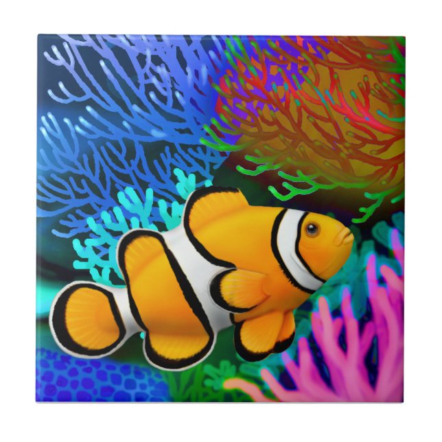 Percula Clown Anenome Fish Tile (Front)