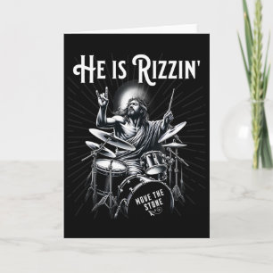 Percussion Drum Funny Rizz He Is Rizzin Jesus Drum Card