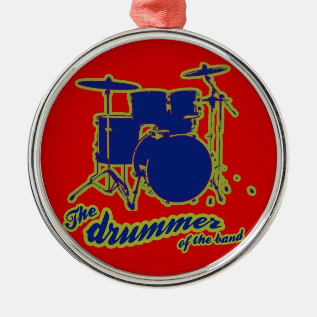 percussion drums ~ drummer metal ornament (Front)