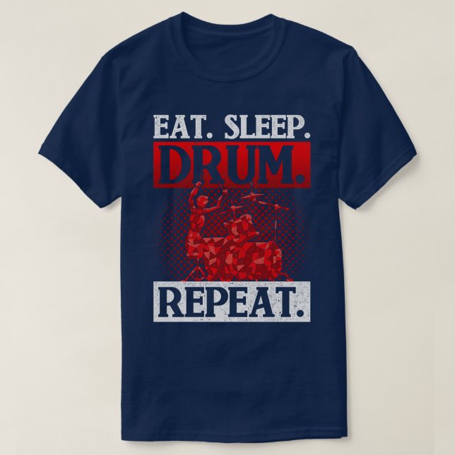 Percussion Drums Music Gift Drumsticks Drummer T-Shirt (Design Front)