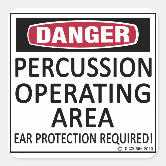 Percussion Operating Area Square Sticker (Front)