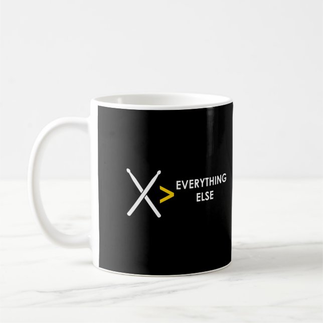 Percussion Over Everything Else - Funny Drummer Dr Coffee Mug (Left)