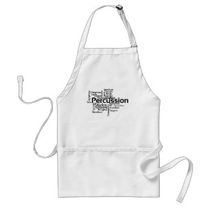 Percussion Word Cloud Black Text Standard Apron